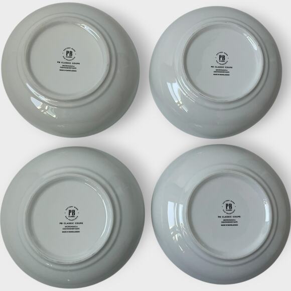Pottery Barn Classic Coupe Bowls Salad Pasta Set of 4 7.75" Across 2" High White - Picture 6 of 8